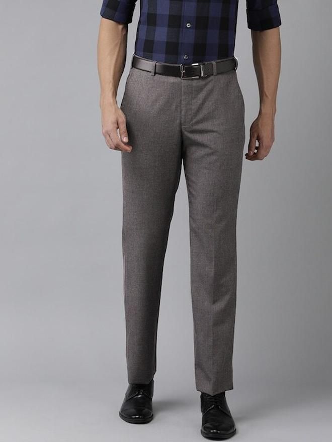 park avenue Men Regular Fit Grey Viscose Rayon Trousers-picture-14