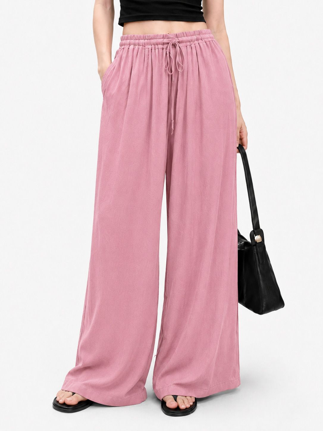 metronaut Relaxed Women Pink Polyester Trousers-picture-17