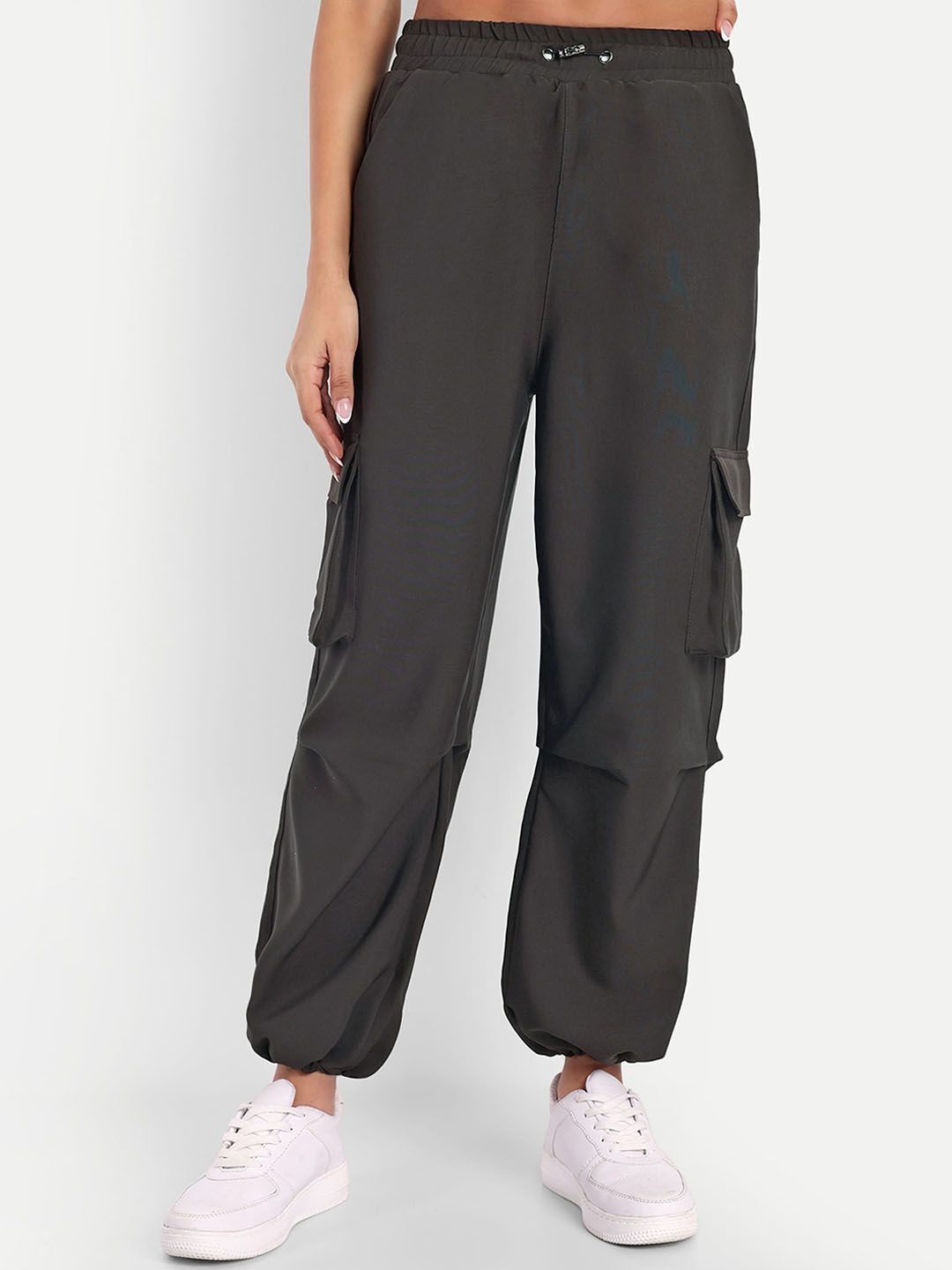 Women Loose Fit Brown Cotton Blend Trousers-image-27