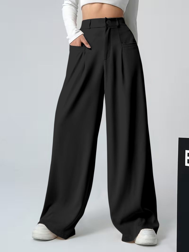 rajovati Women Loose Fit Black Lycra Blend Trousers-picture-22