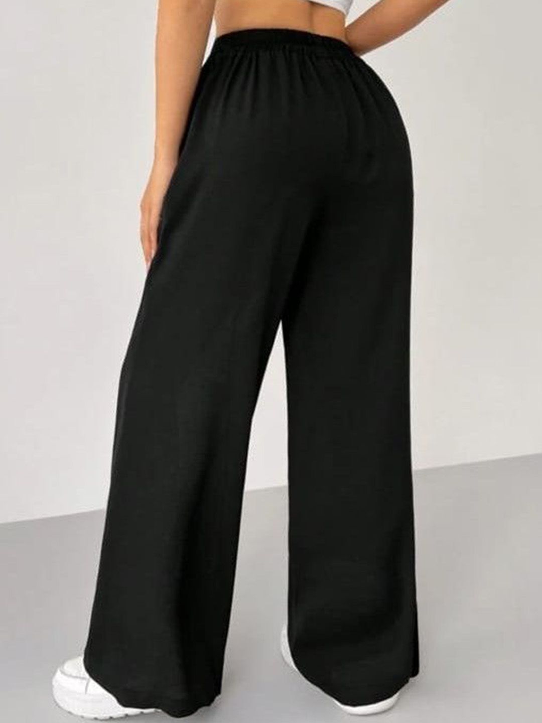 next one Women Loose Fit Black Viscose Rayon Trousers-picture-40