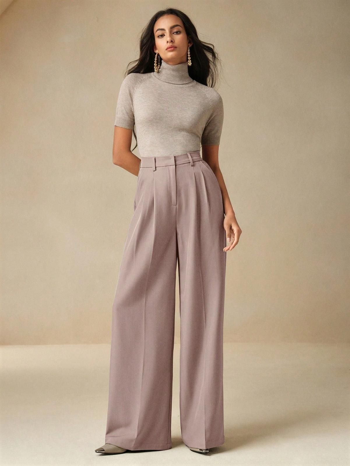 kotty Women Relaxed Pink Viscose Rayon Trousers-picture-12