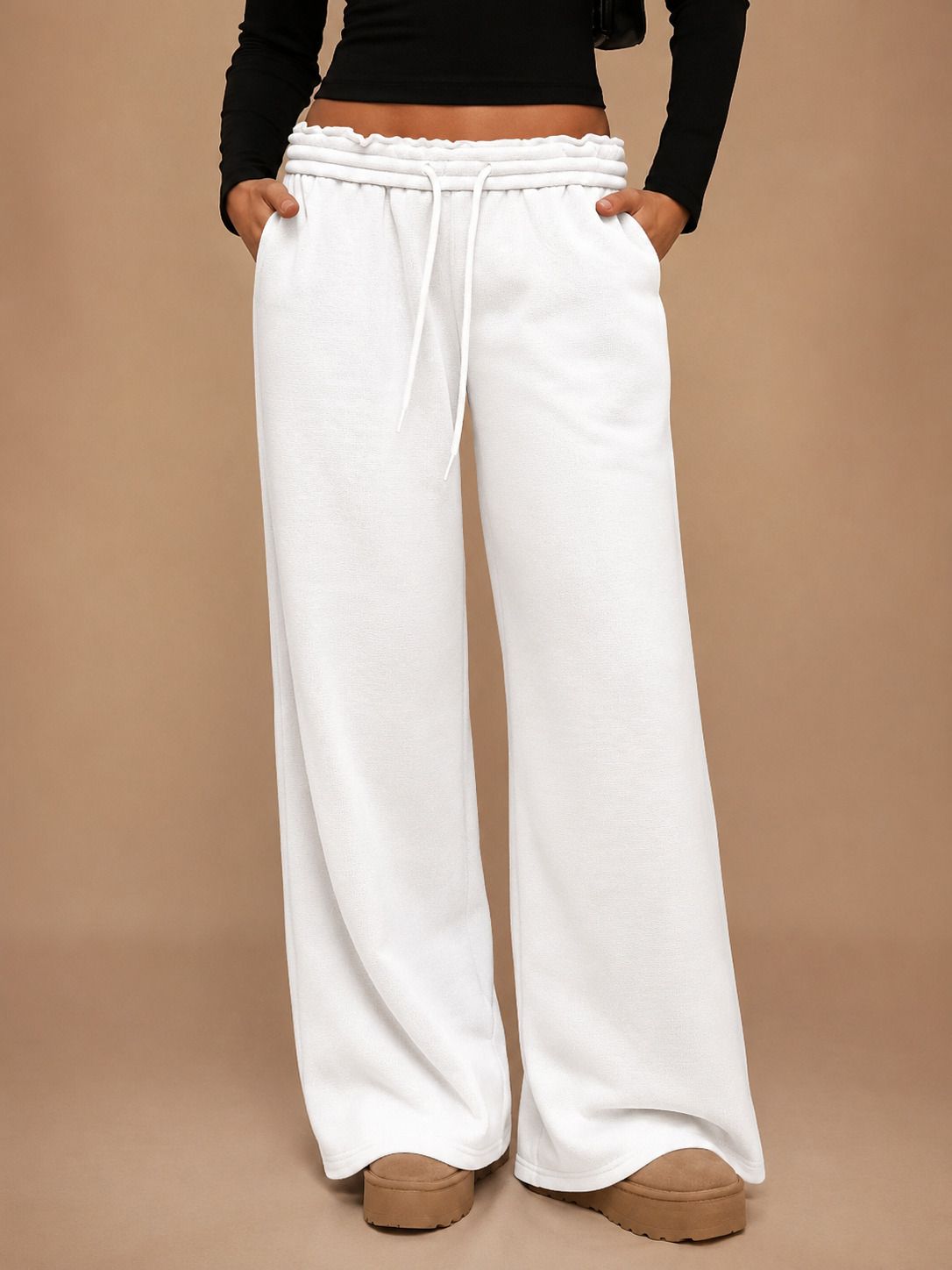 eraandedge Women Solid White Track Pants-picture-49