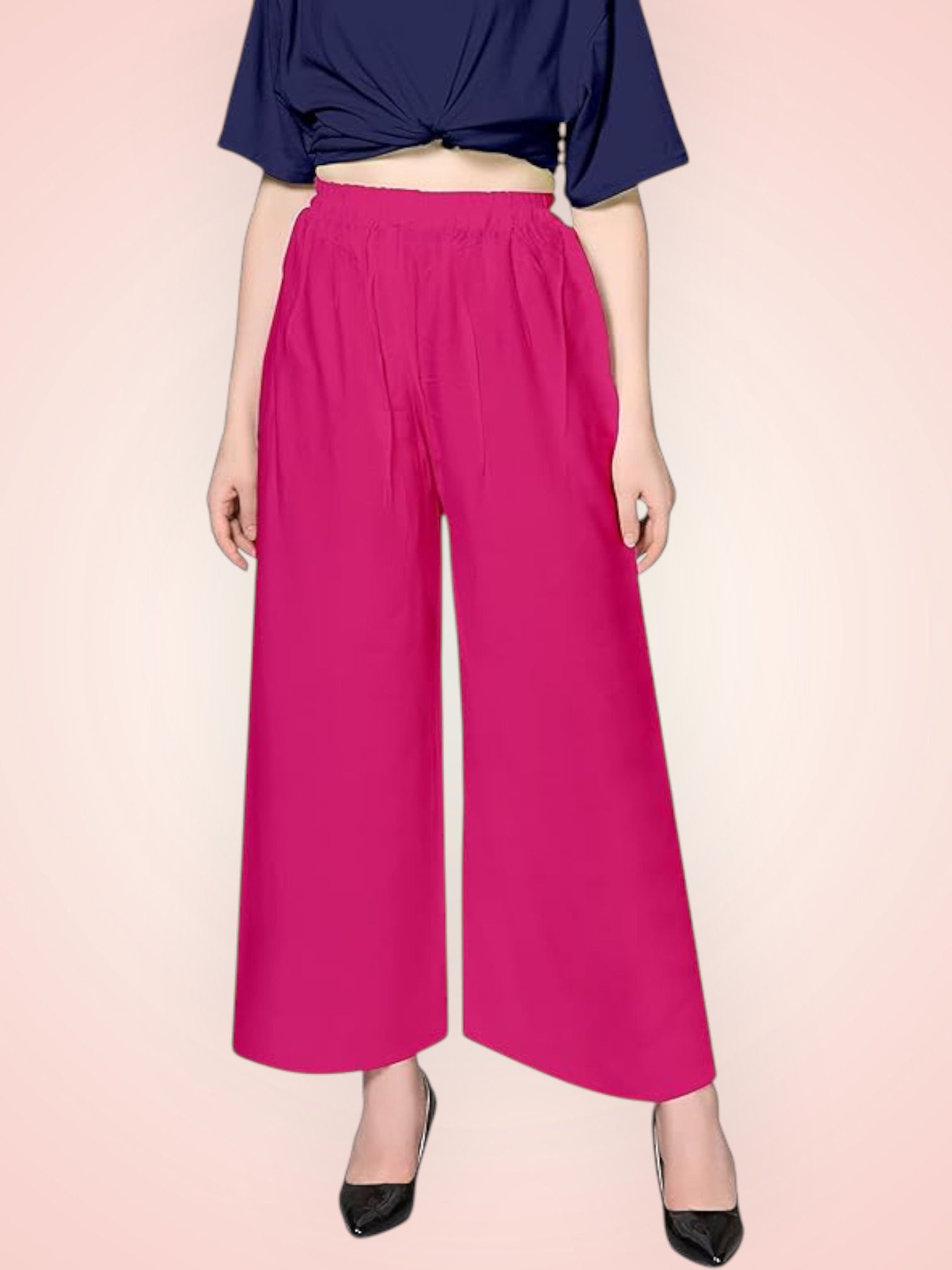 acd Women Comfort Fit Pink Viscose Rayon Trousers-picture-18