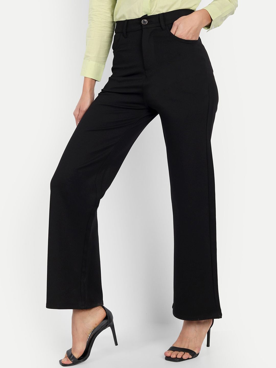 broadstar Women Loose Fit Black Lycra Blend Trousers-picture-8