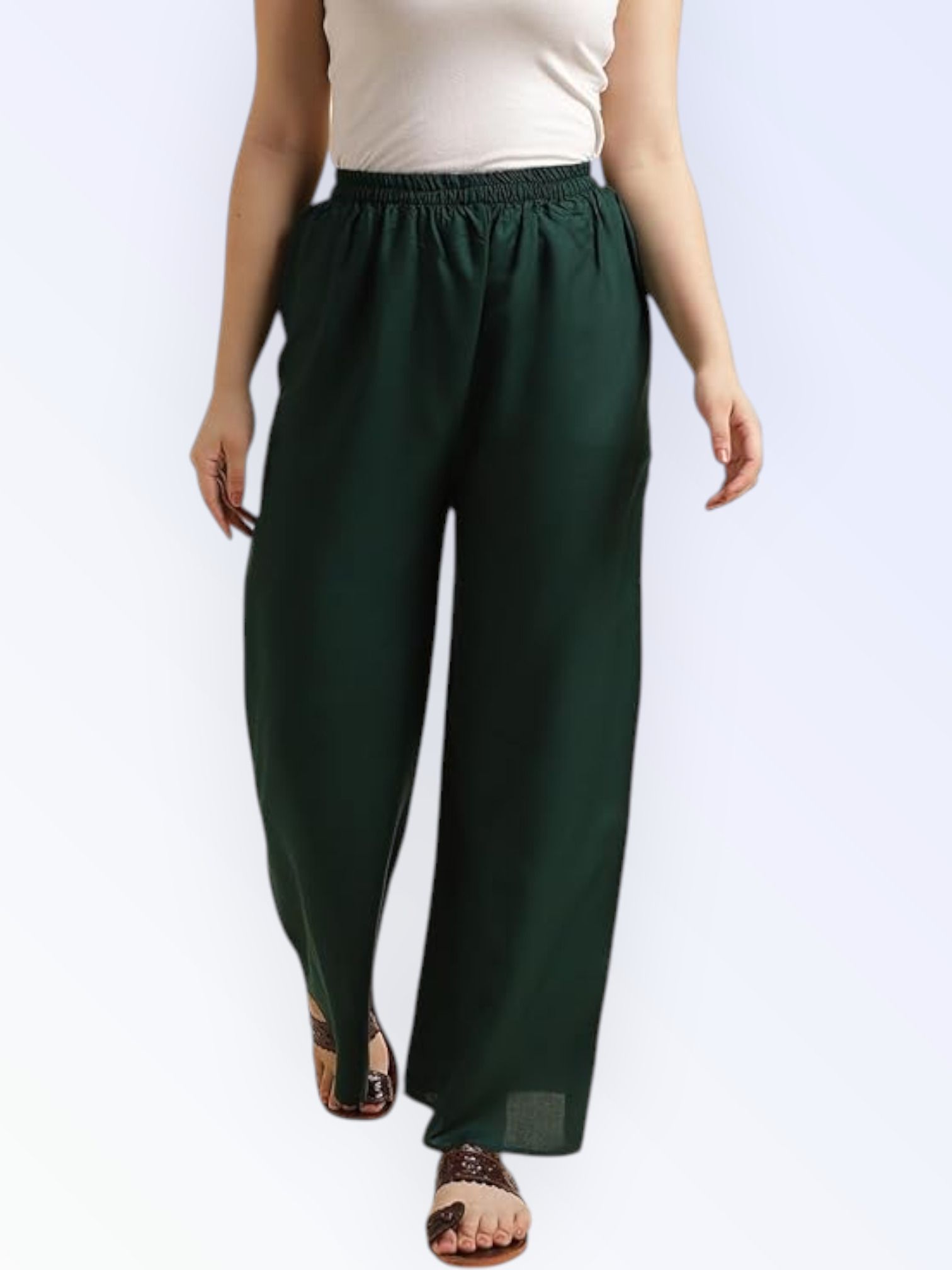 acd Women Comfort Fit Green Viscose Rayon Trousers-picture-15