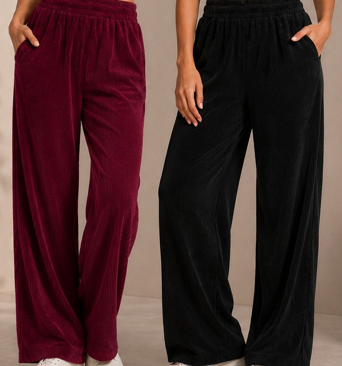 threadhub Women Regular Fit Maroon Lycra Blend Trousers-picture-21