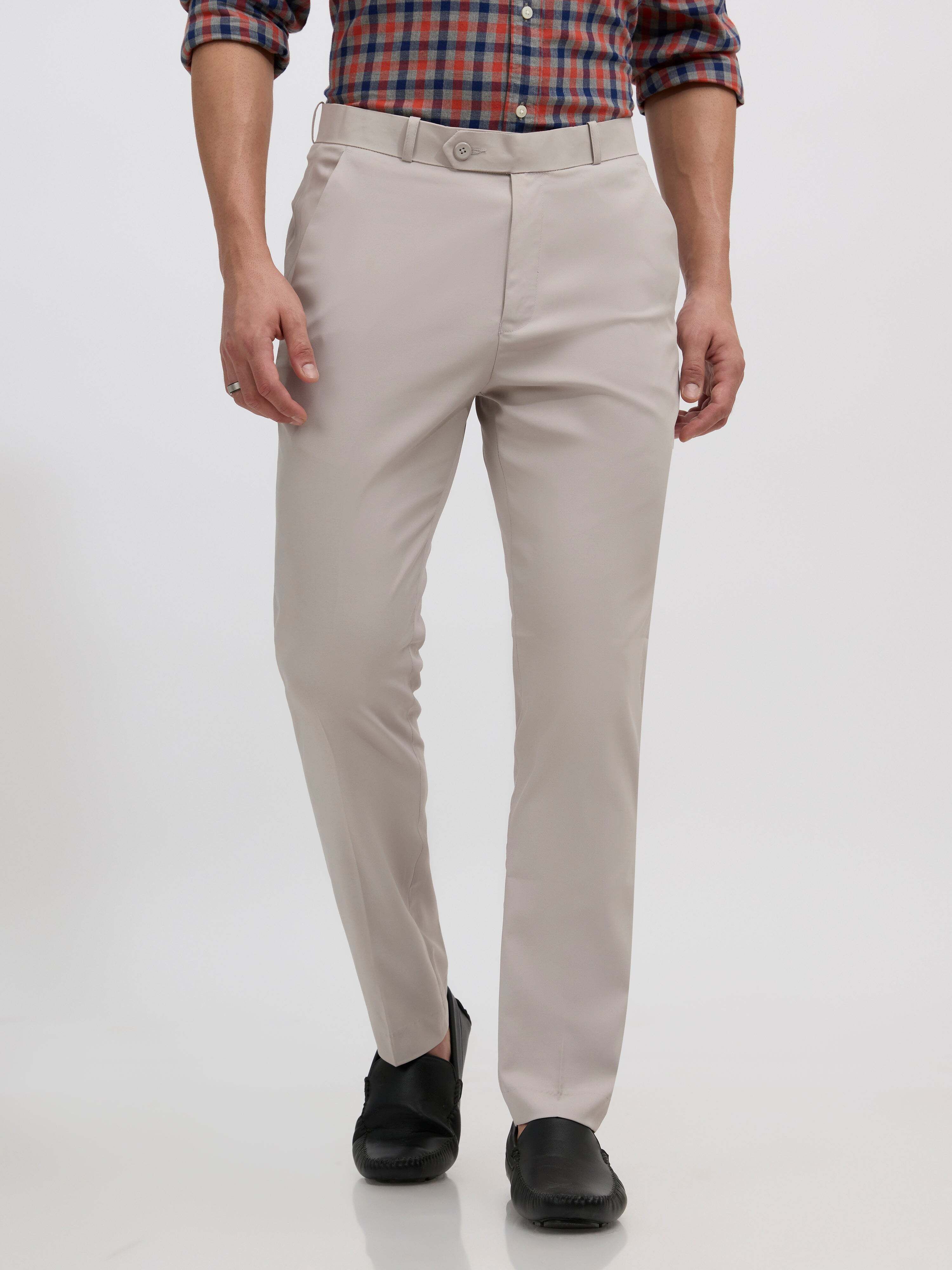 espanshe Men Skinny Fit Grey Polyester Trousers-picture-10
