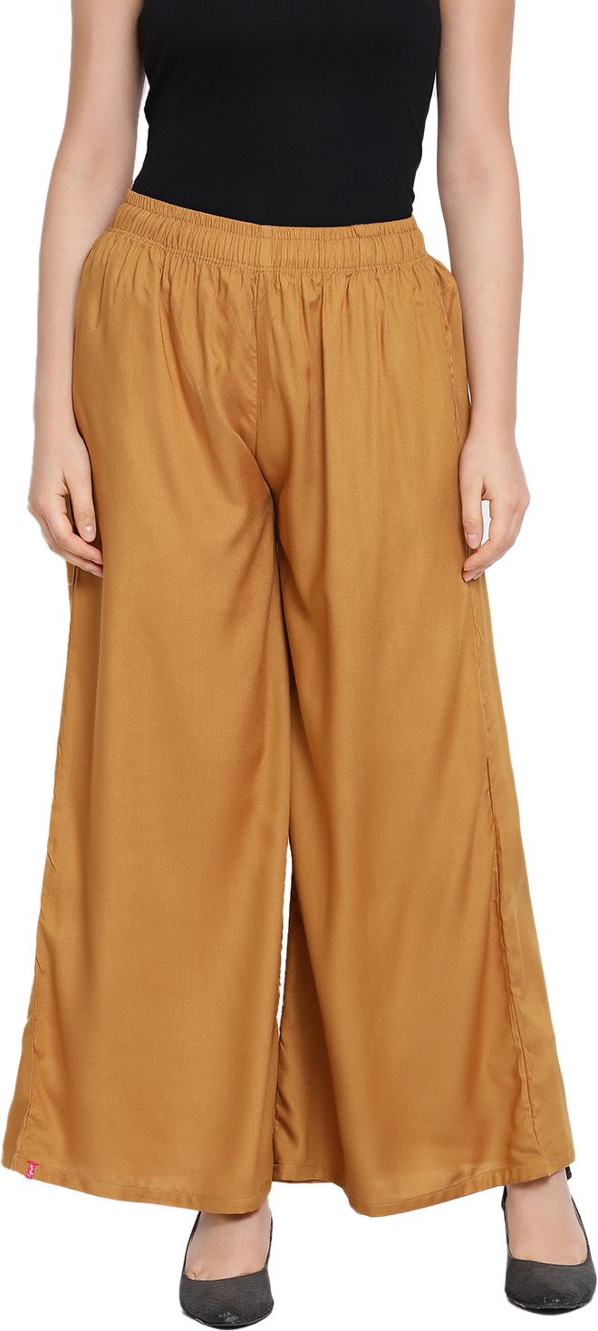 lyra Women Regular Fit Gold Cotton Blend Trousers-picture-26