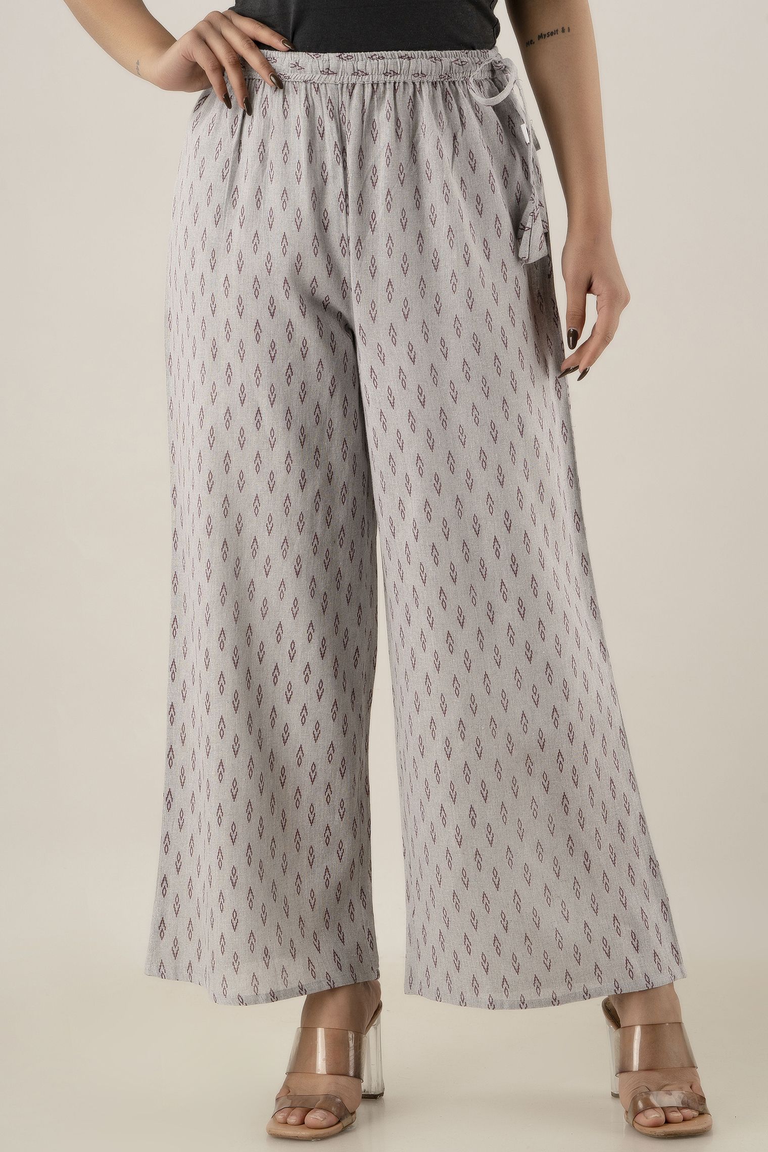 Women Flared Multicolor Pure Cotton Trousers-image-18