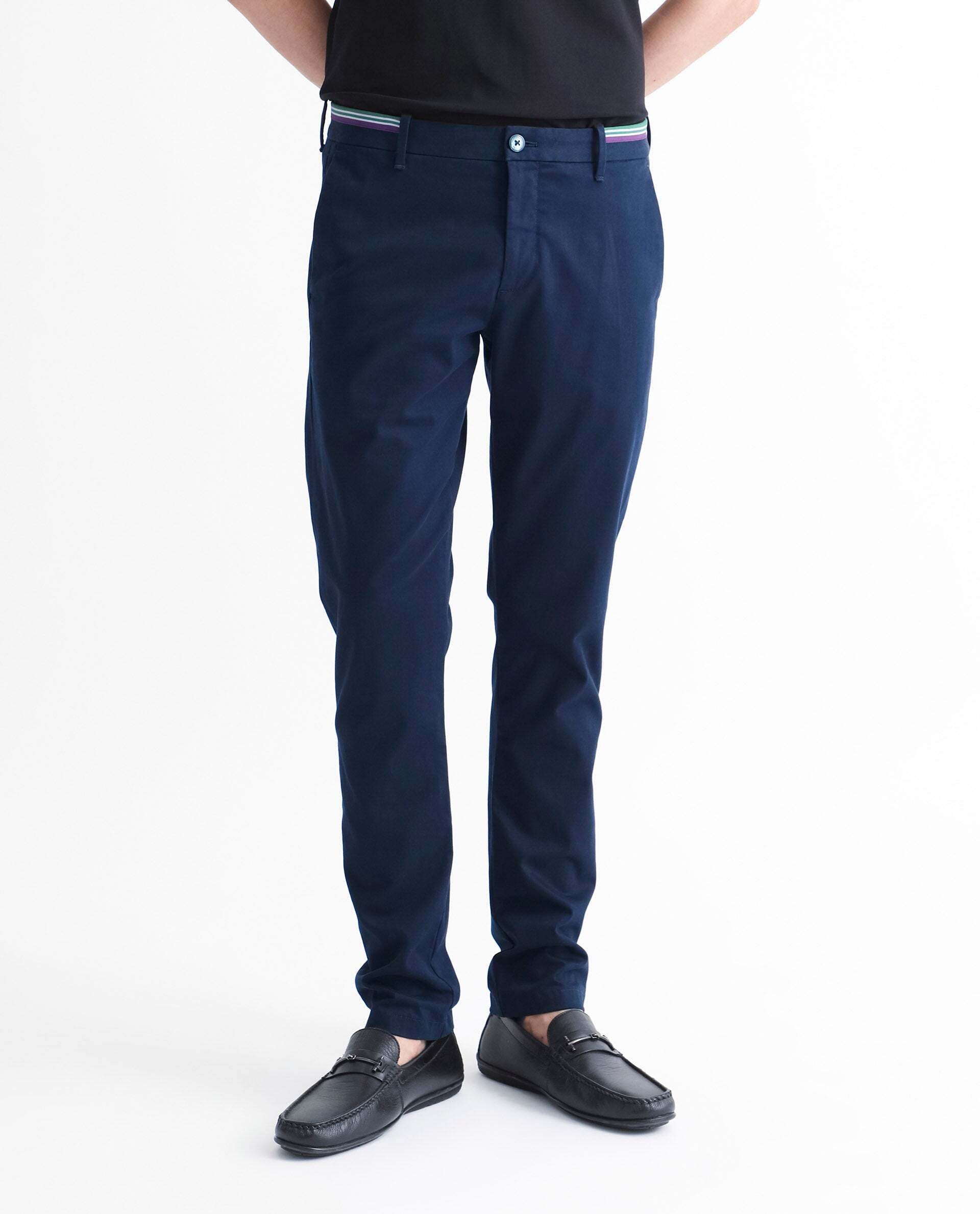 rare rabbit Men Slim Fit Blue Lycra Blend Trousers-picture-15