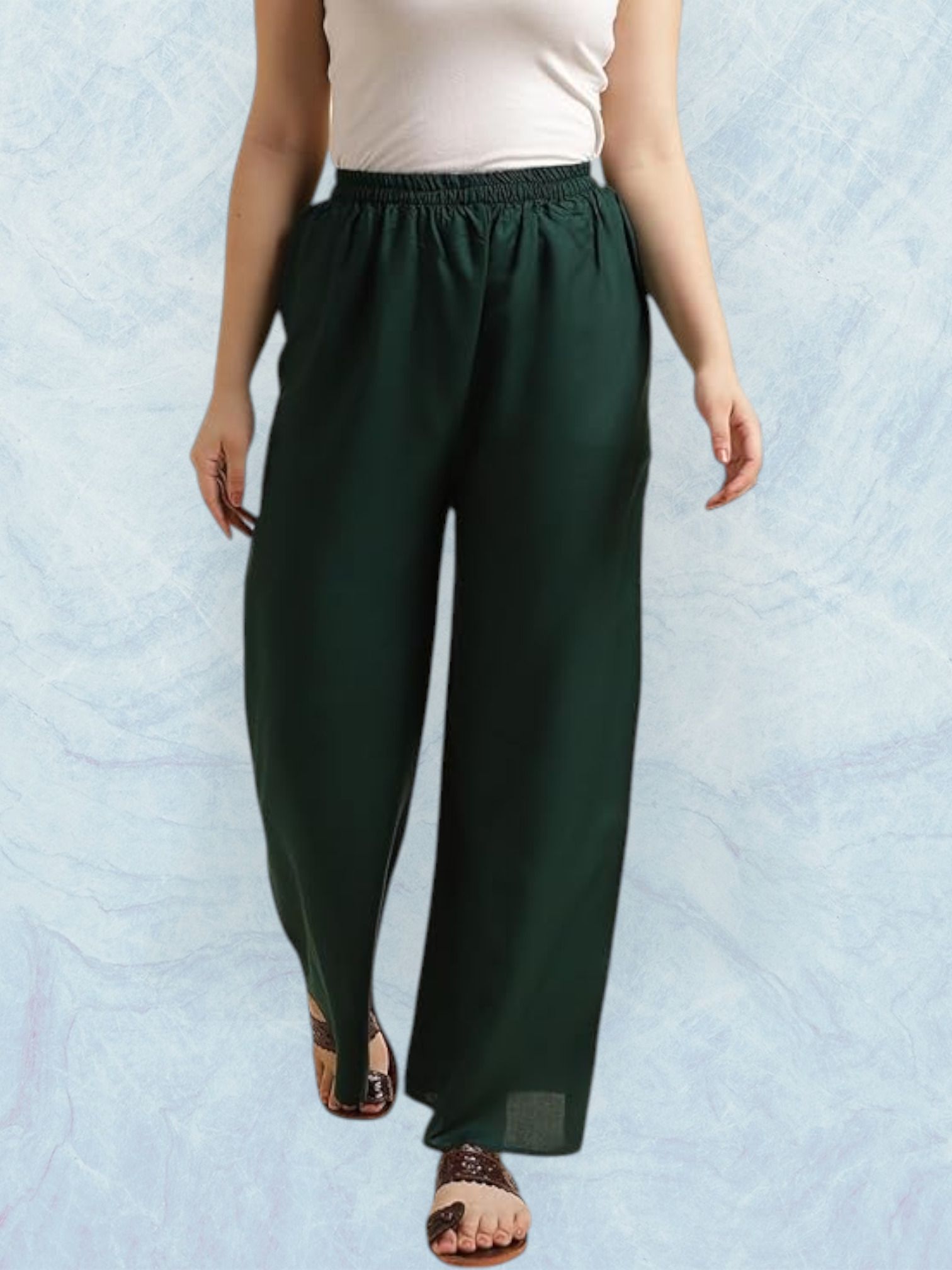acd Women Comfort Fit Green Viscose Rayon Trousers-picture-34