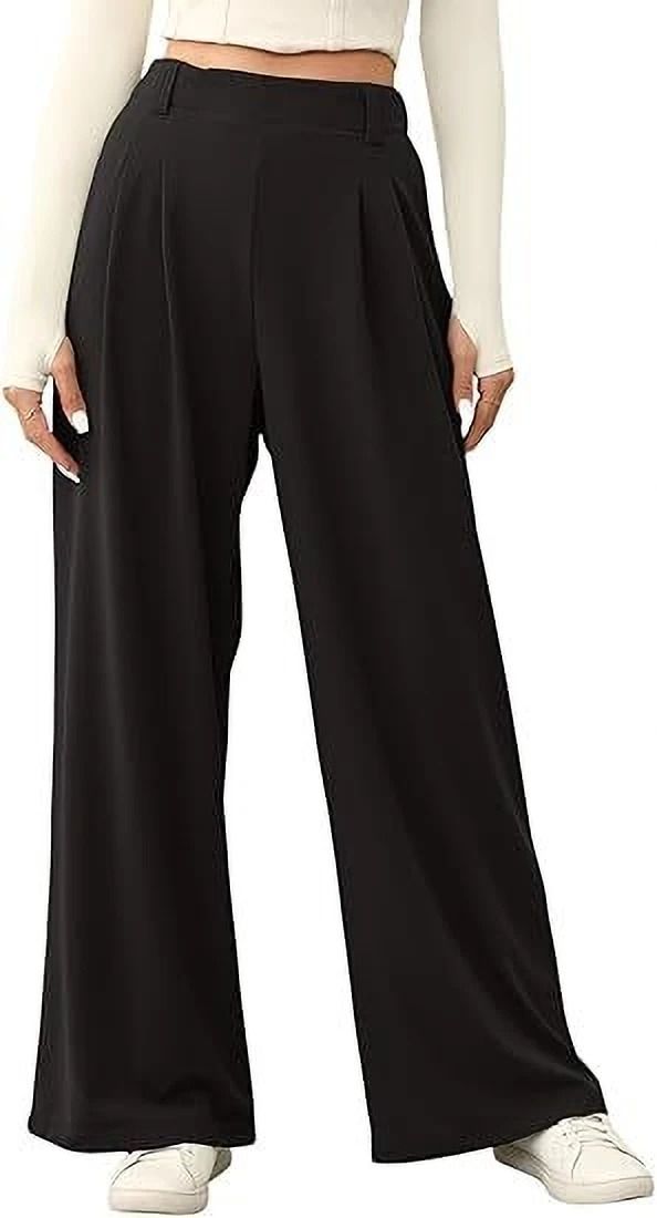 sqew Women Loose Fit Black Lycra Blend Trousers-picture-34