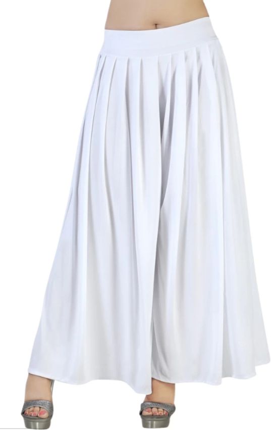 fashion bazaar retail Women Flared White Lycra Blend Trousers-picture-22