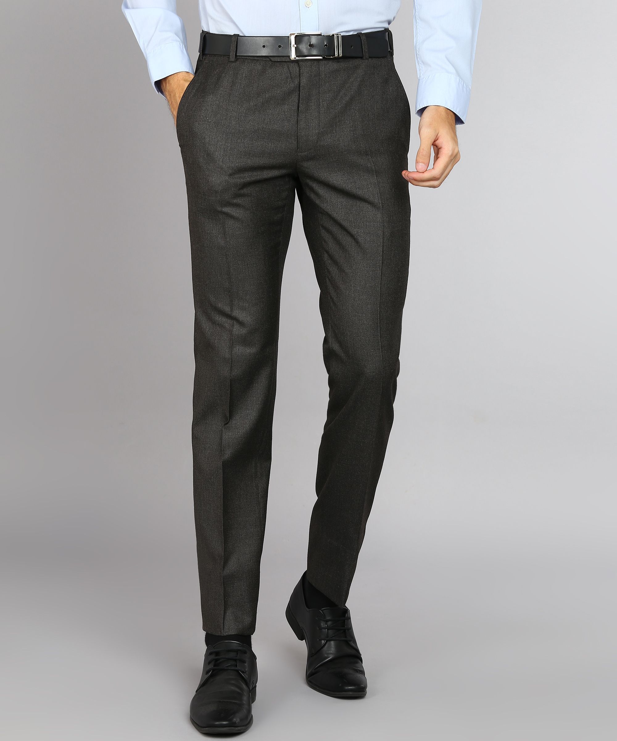raymond Men Slim Fit Brown Viscose Rayon Trousers-picture-13
