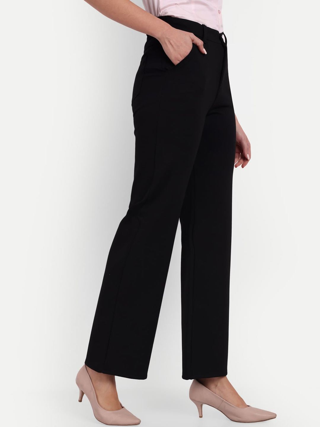broadstar Women Loose Fit Black Lycra Blend Trousers-picture-25