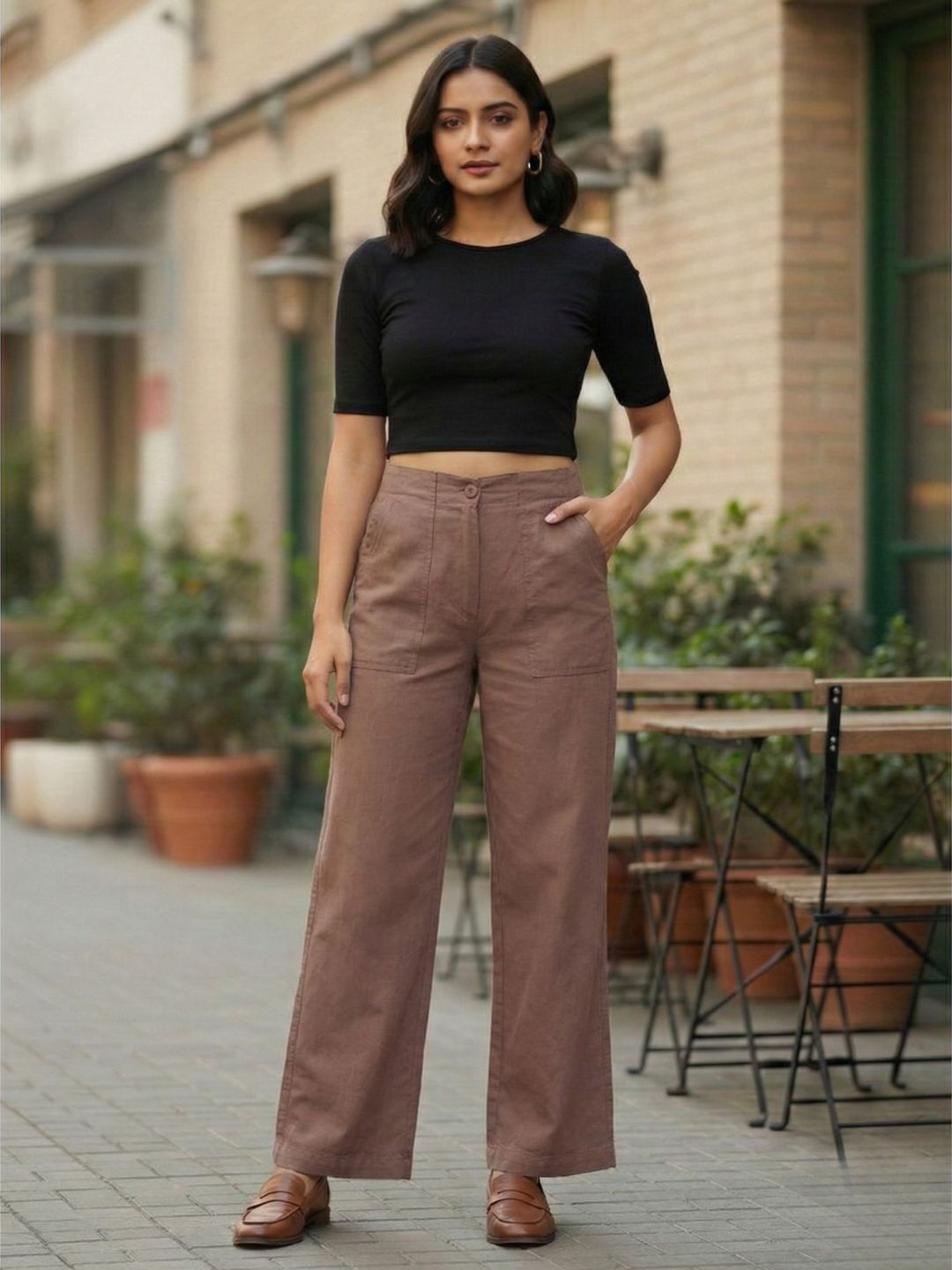 zuri Women Regular Fit Pink Pure Cotton Trousers-picture-11