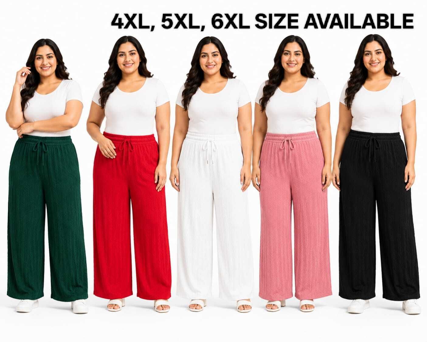 hafashion Pack of 5 Women Relaxed, Loose Fit Multicolor Lycra Blend Trousers-picture-43