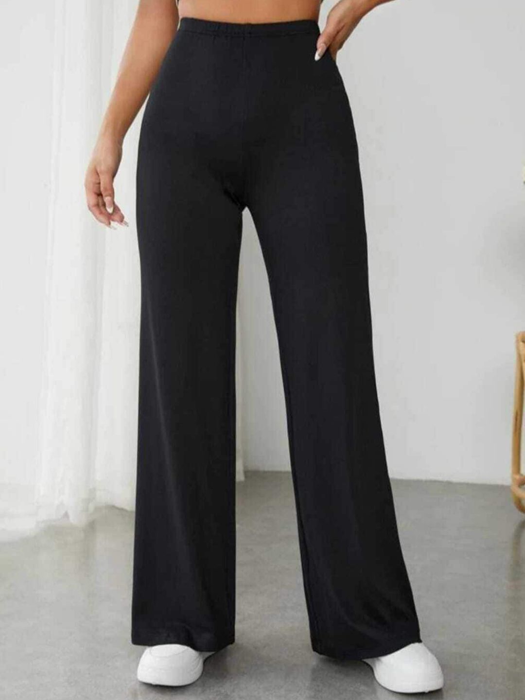 broadstar Women Loose Fit Black Viscose Rayon Trousers-picture-31
