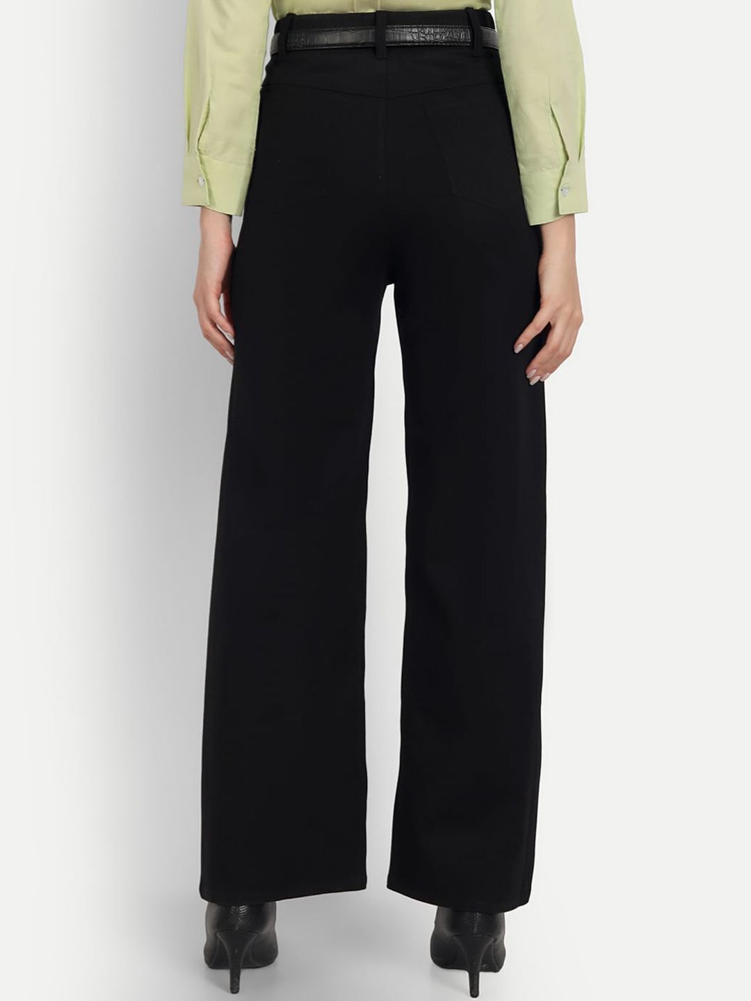 broadstar Women Loose Fit Black Lycra Blend Trousers-picture-15