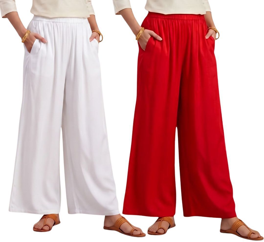 arsh fashion Pack of 2 Women Loose Fit Black, Yellow Cotton Blend Trousers-picture-16