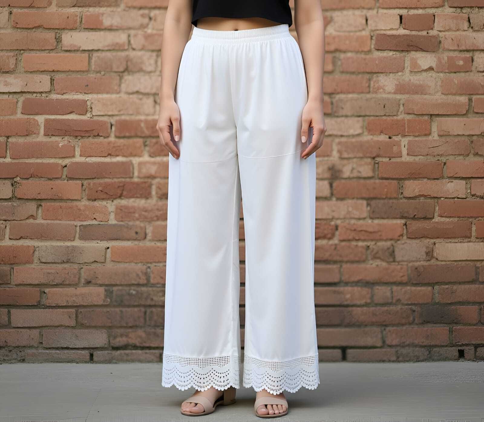 rumidresses Women Loose Fit White Viscose Rayon Trousers-picture-13