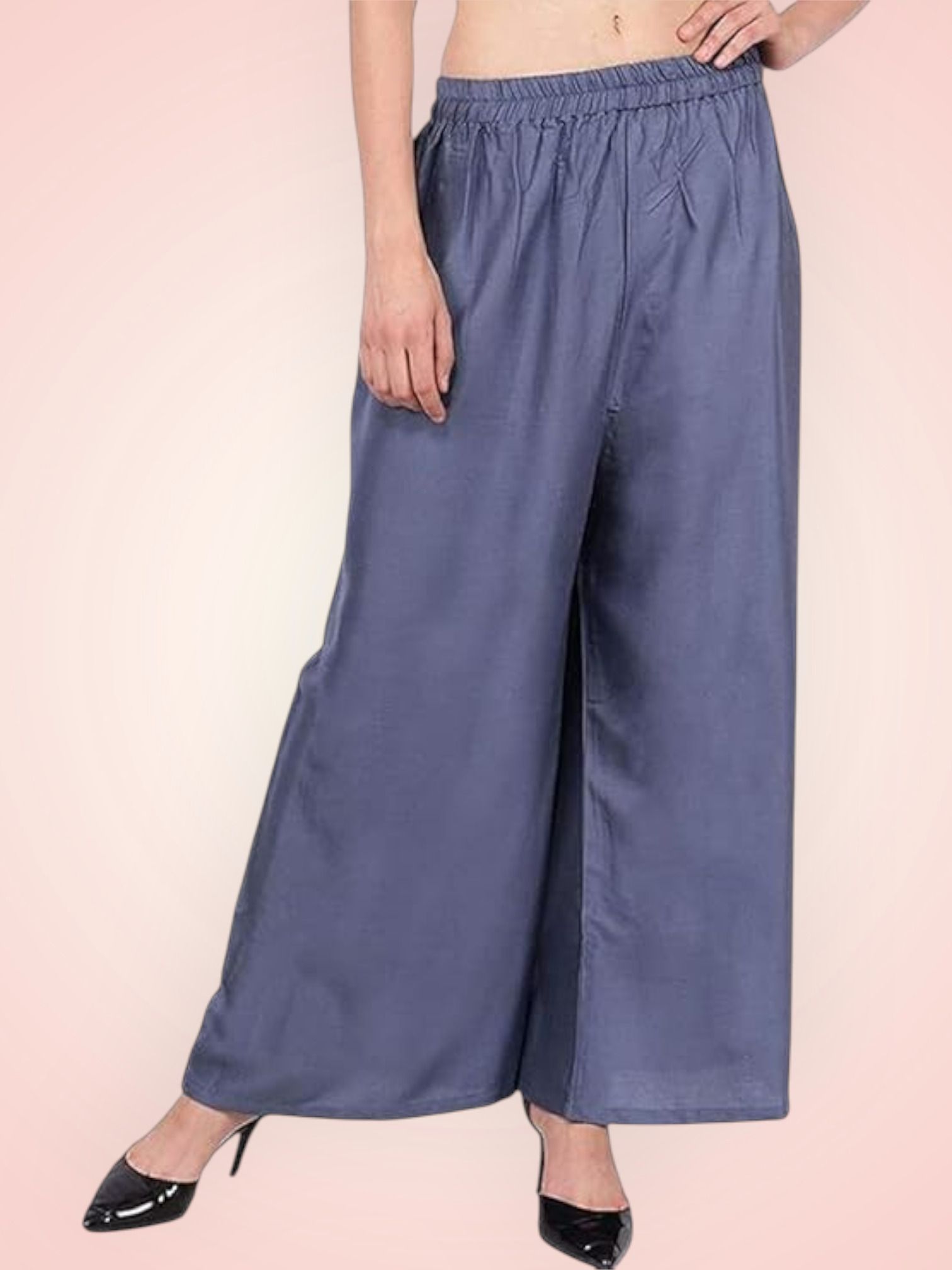 Women Comfort Fit Grey Viscose Rayon Trousers-image-47