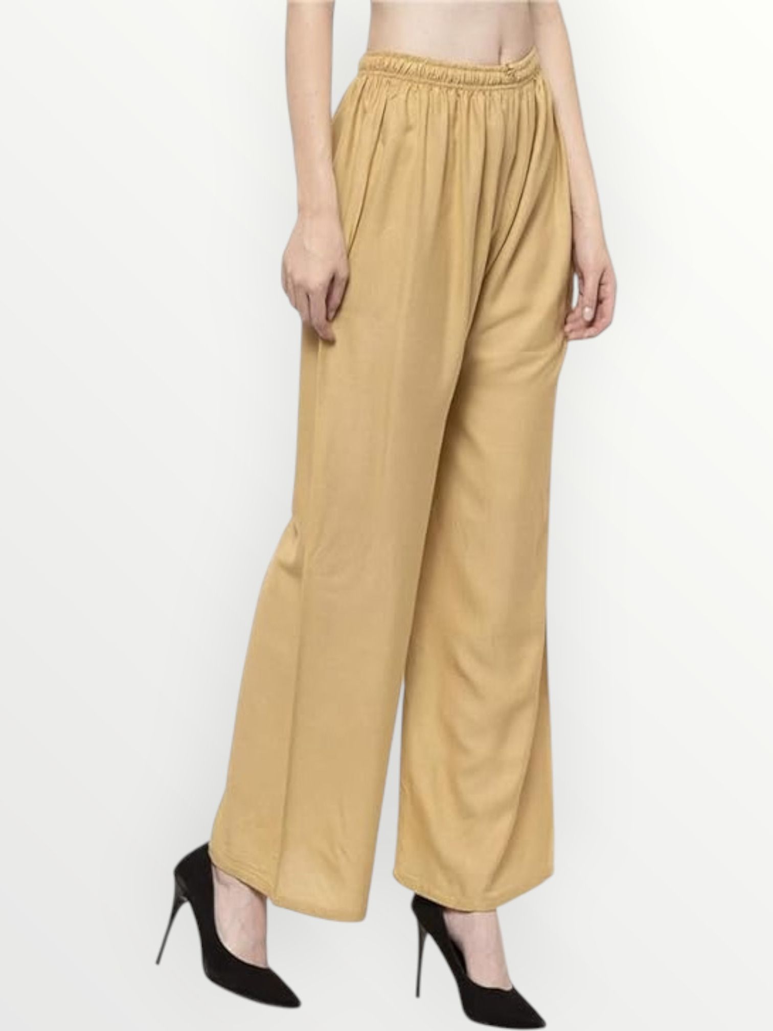 acd Women Comfort Fit Brown Viscose Rayon Trousers-picture-5