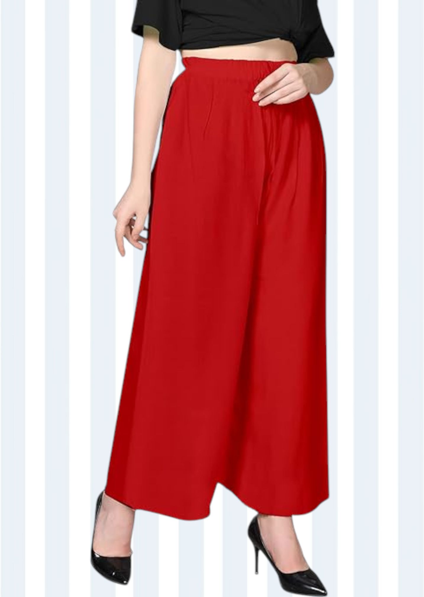 acd Women Comfort Fit Red Viscose Rayon Trousers-picture-39