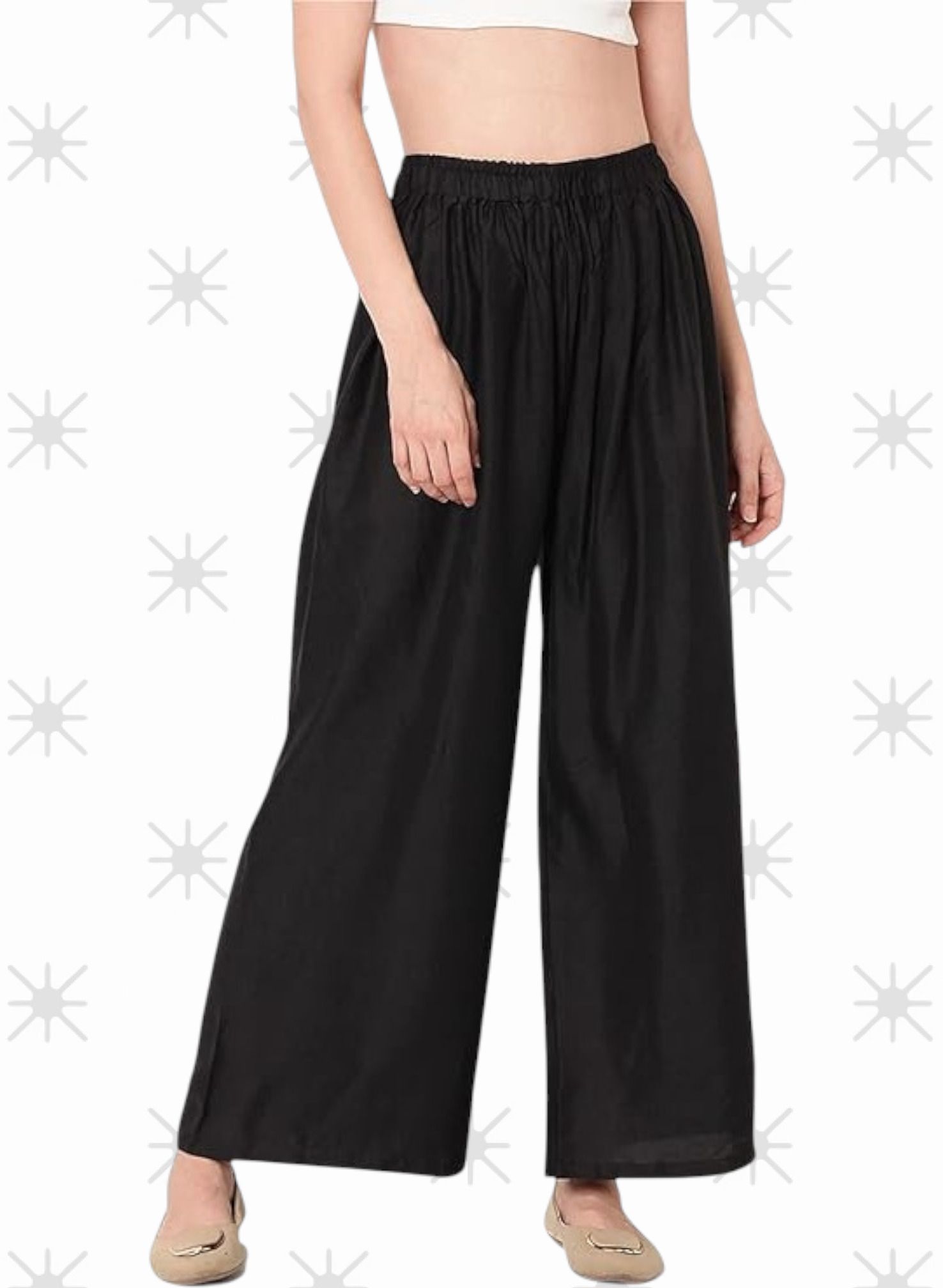 Women Comfort Fit Black Viscose Rayon Trousers-image-46