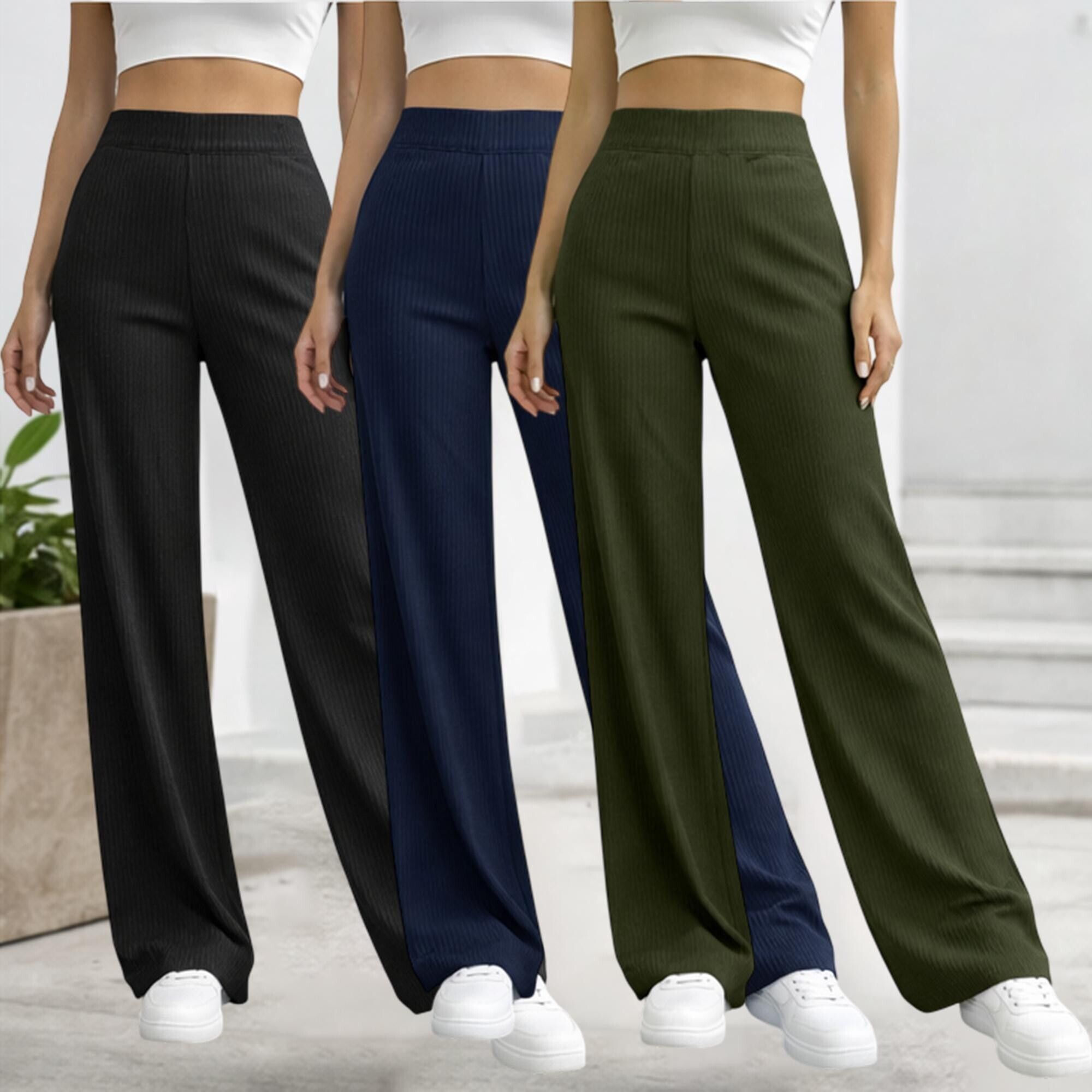 Relaxed Women Multicolor Cotton Blend Trousers