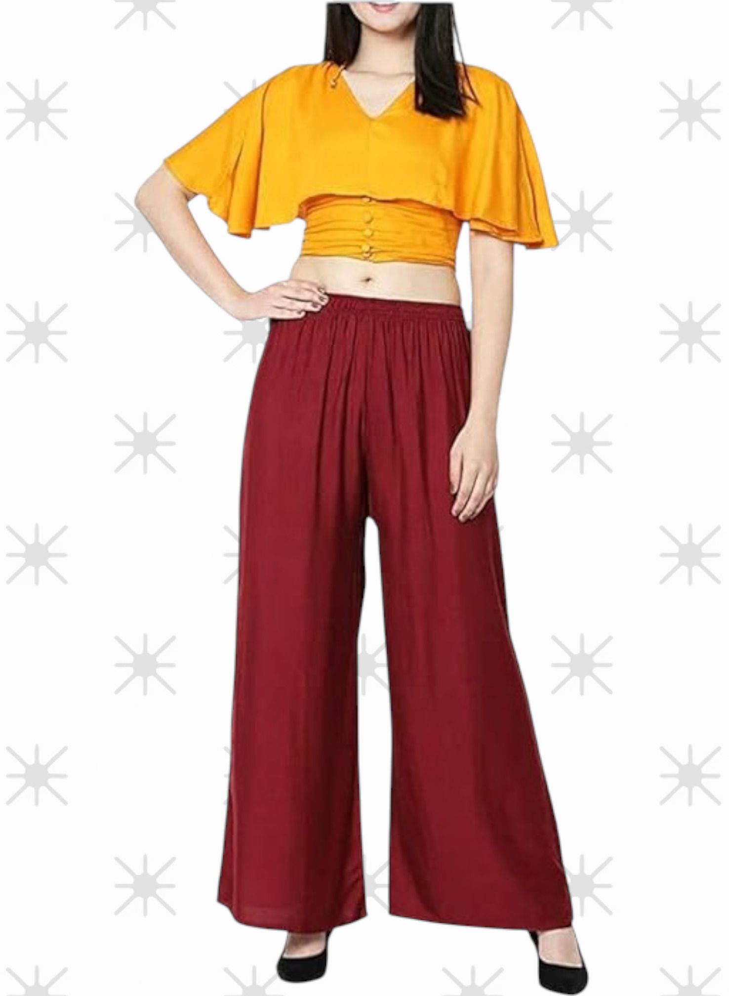 acd Women Comfort Fit Maroon Viscose Rayon Trousers-picture-9