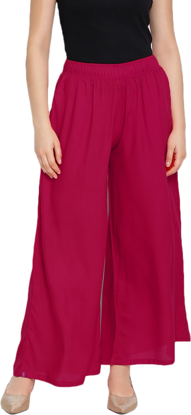 Women Regular Fit Pink Cotton Blend Trousers-image-25