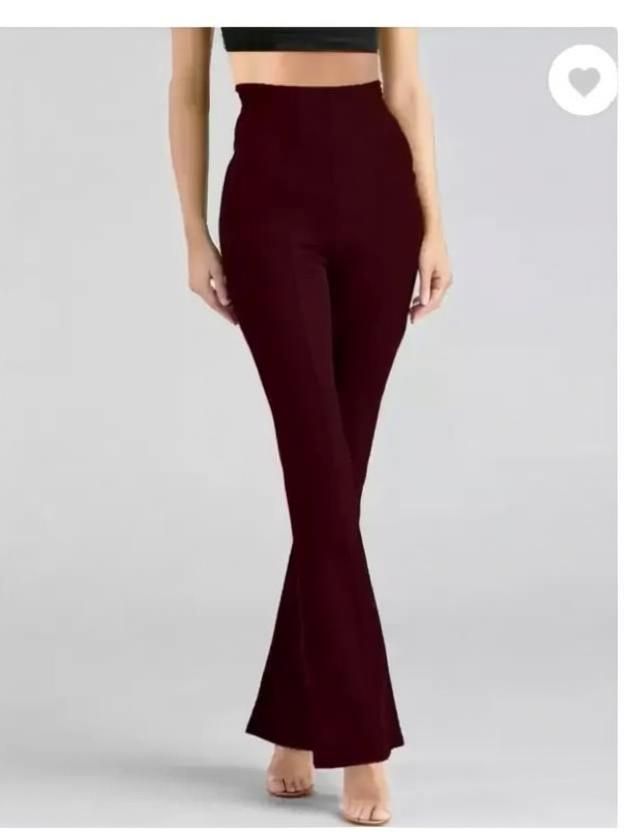 gladly Women Relaxed Maroon Cotton Blend Trousers-picture-14