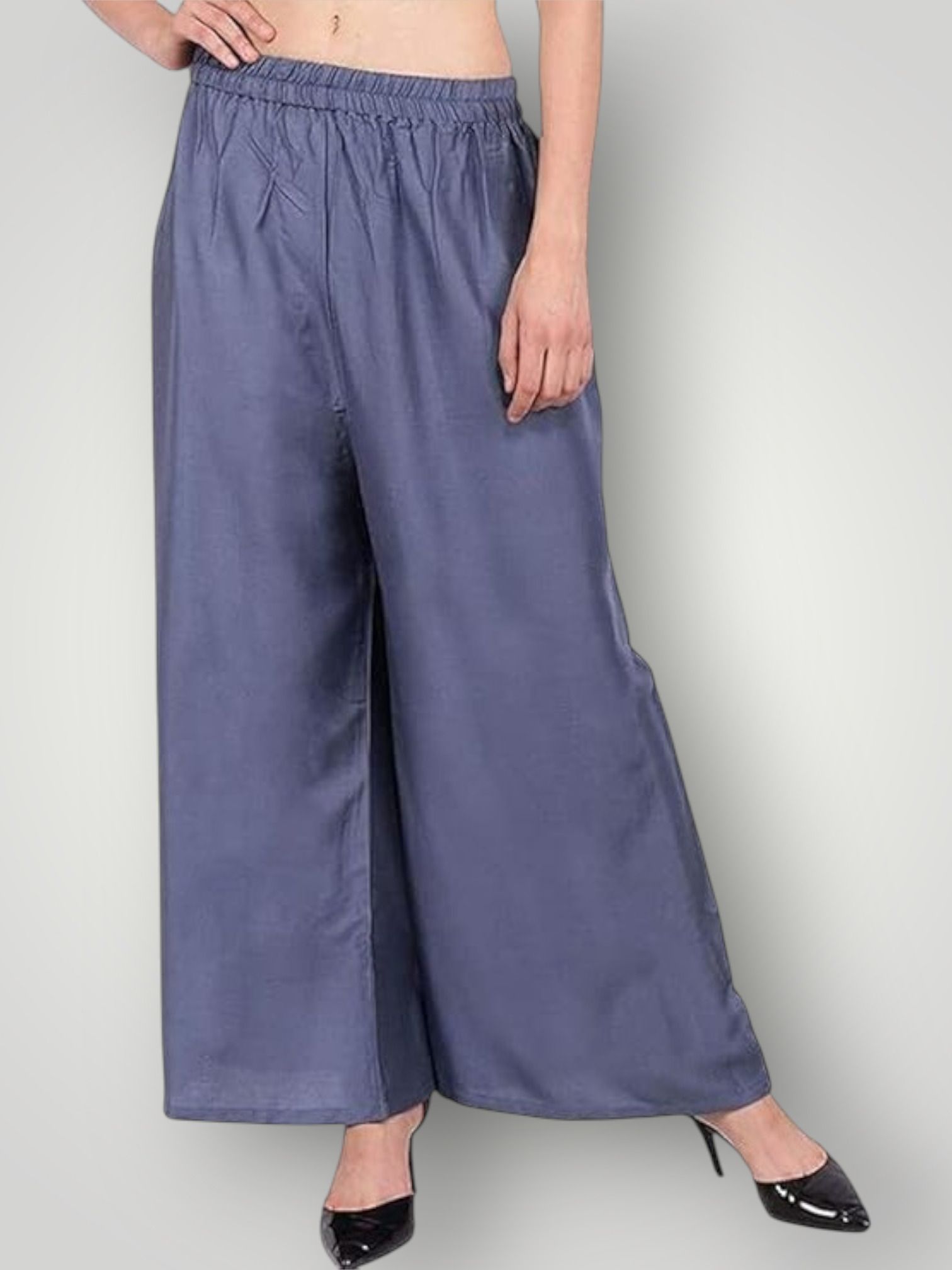 acd Women Comfort Fit Grey Viscose Rayon Trousers-picture-17