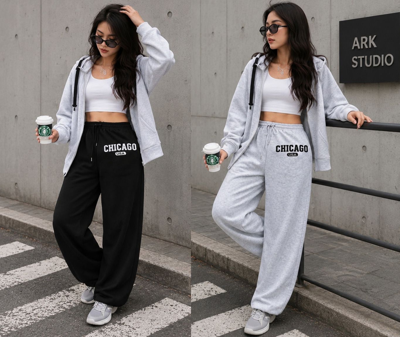 alishaa Pack of 2 Women Self Design Black, Grey Track Pants-picture-35