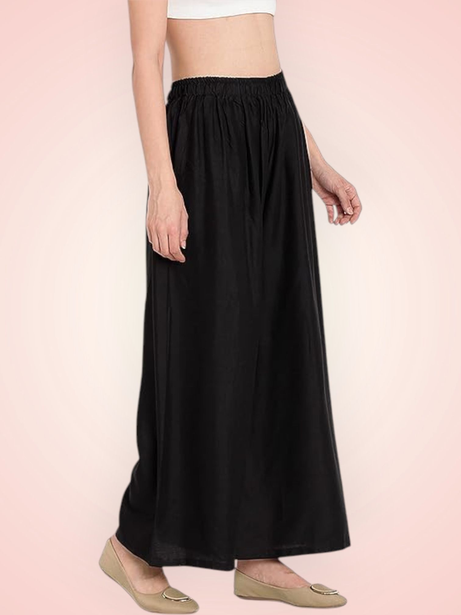 Women Comfort Fit Black Viscose Rayon Trousers-image-36