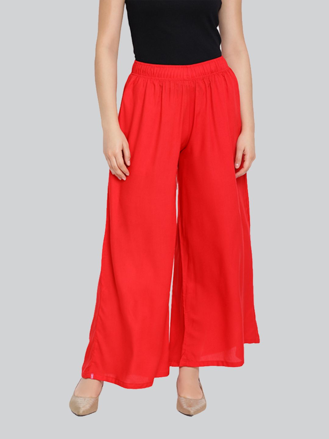 lyra Women Regular Fit Red Cotton Blend Trousers-picture-37
