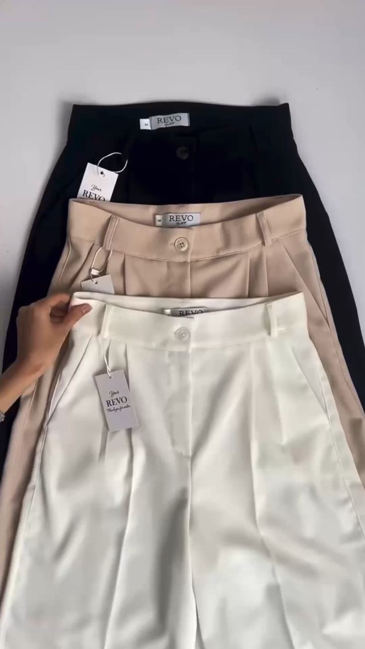 Pack of 2 Women Loose Fit Black, Brown, Khaki, Grey, Beige, White Cotton Blend Trousers