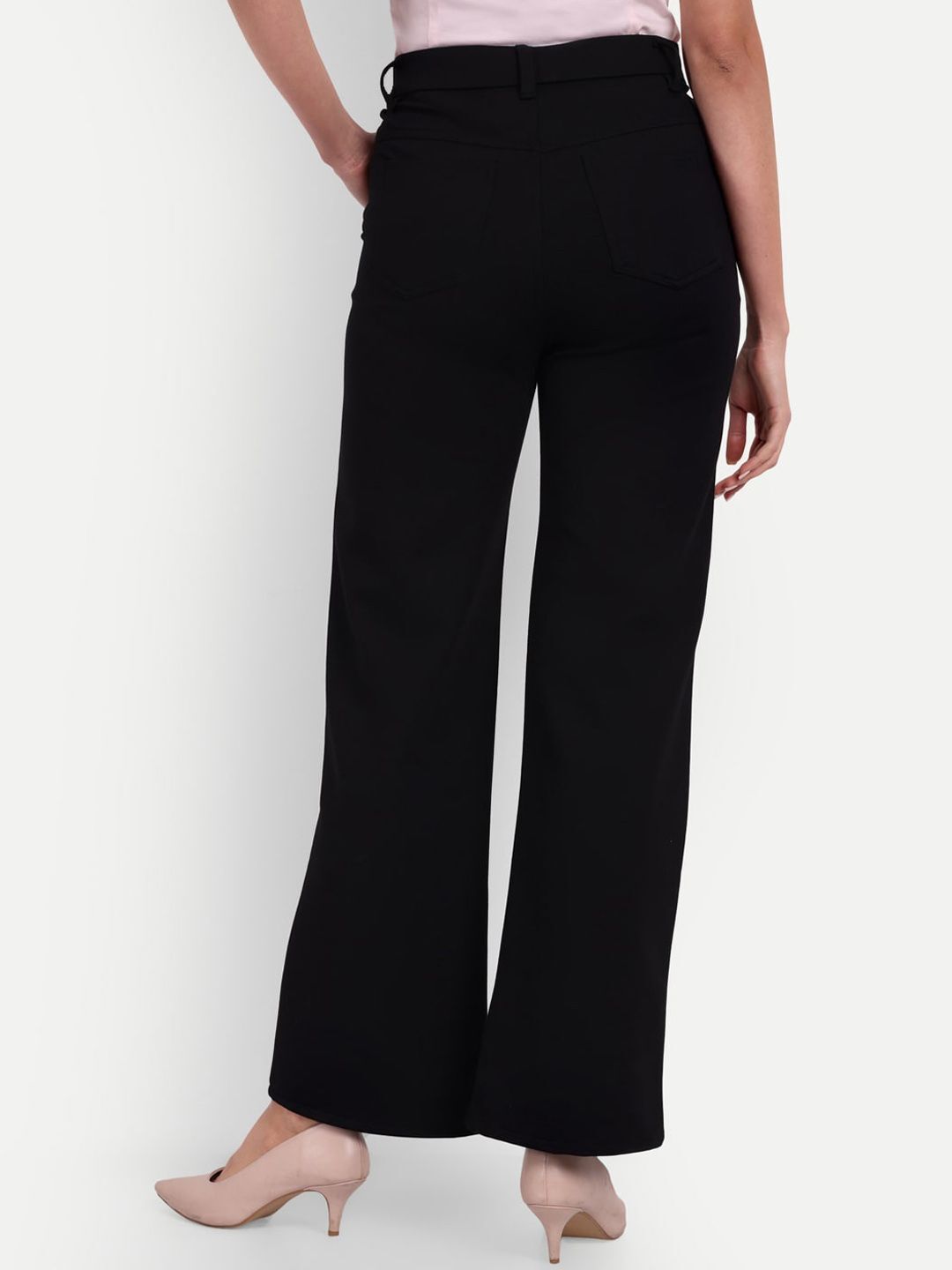 broadstar Women Loose Fit Black Lycra Blend Trousers-picture-13