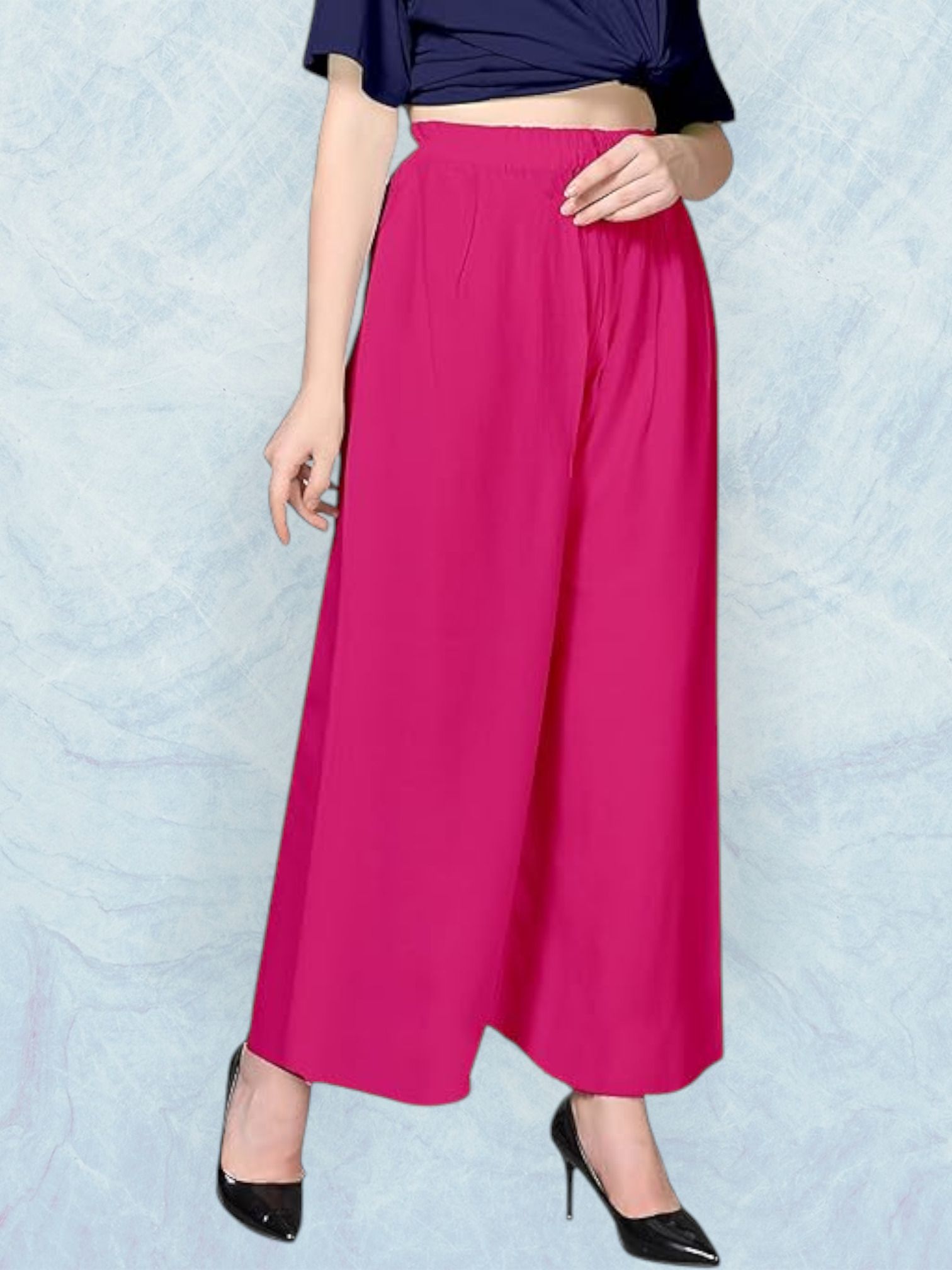 acd Women Comfort Fit Pink Viscose Rayon Trousers-picture-44