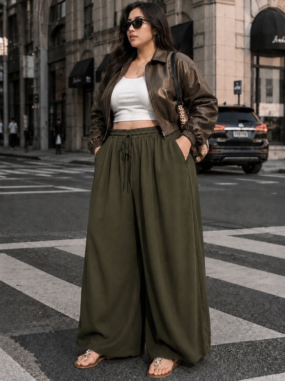 metronaut Relaxed Women Dark Green Polyester Trousers-picture-31