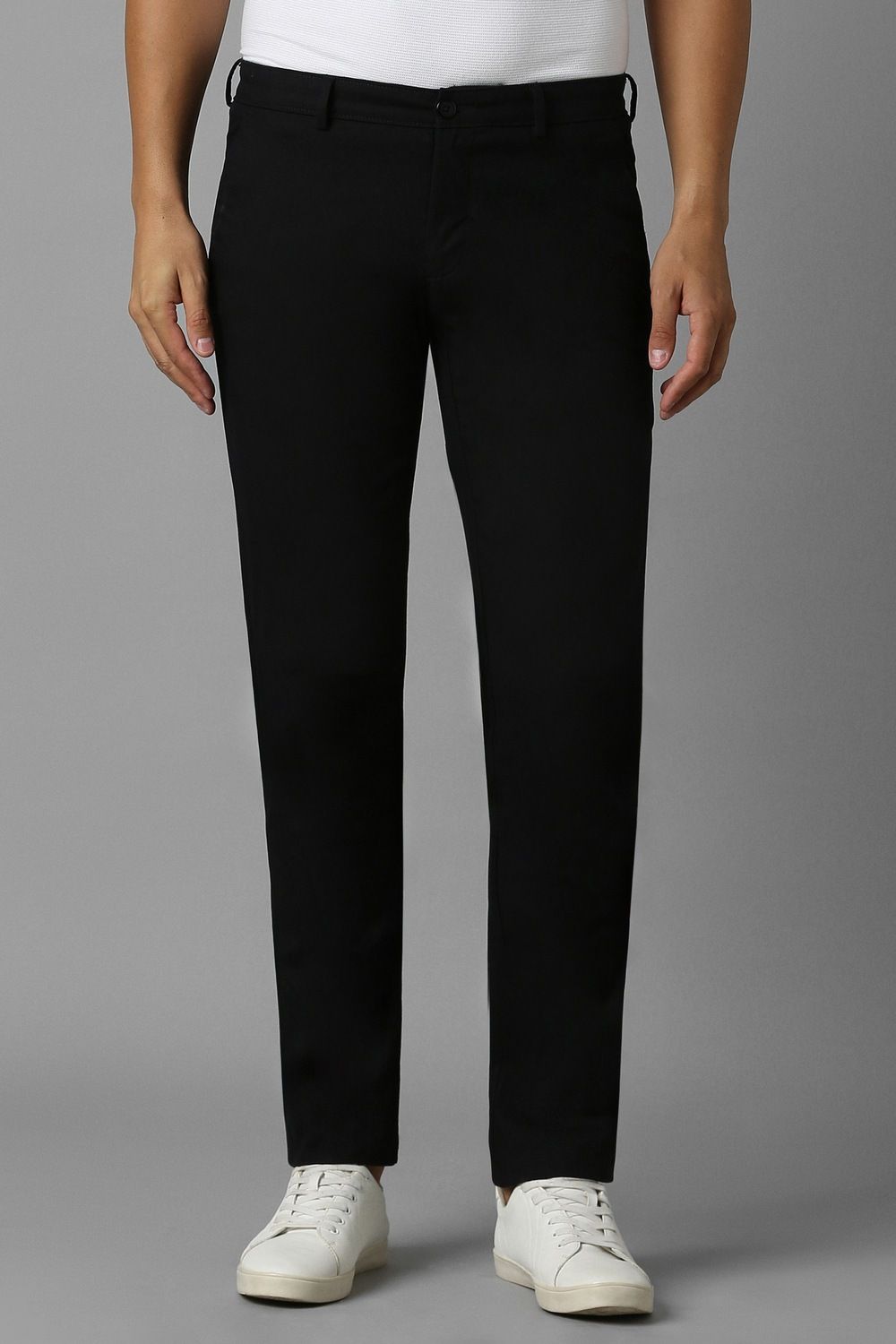 louis philippe sport Men Slim Fit Black Cotton Blend Trousers-picture-11