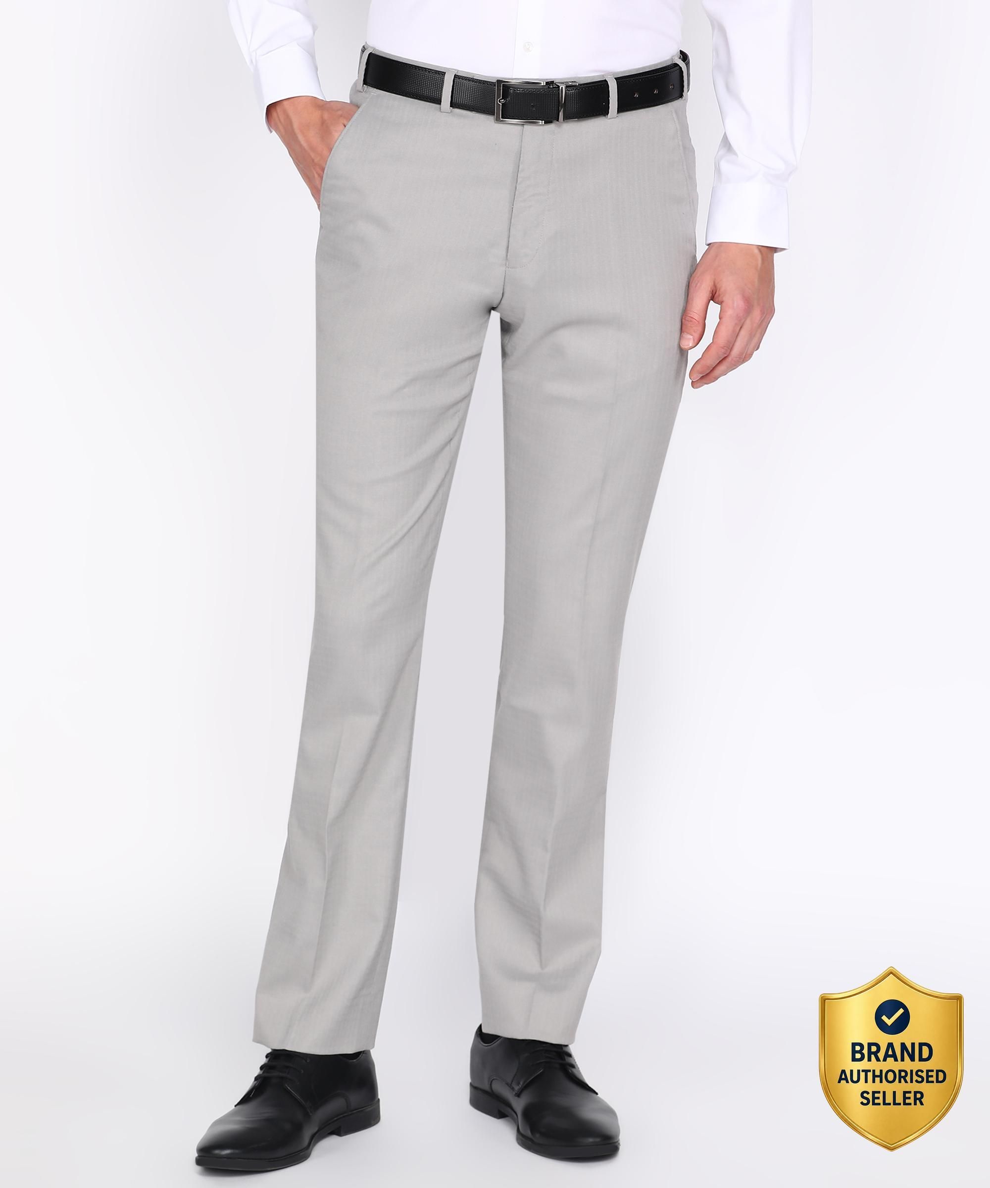 park avenue Men Regular Fit Beige Polyester Trousers-picture-47