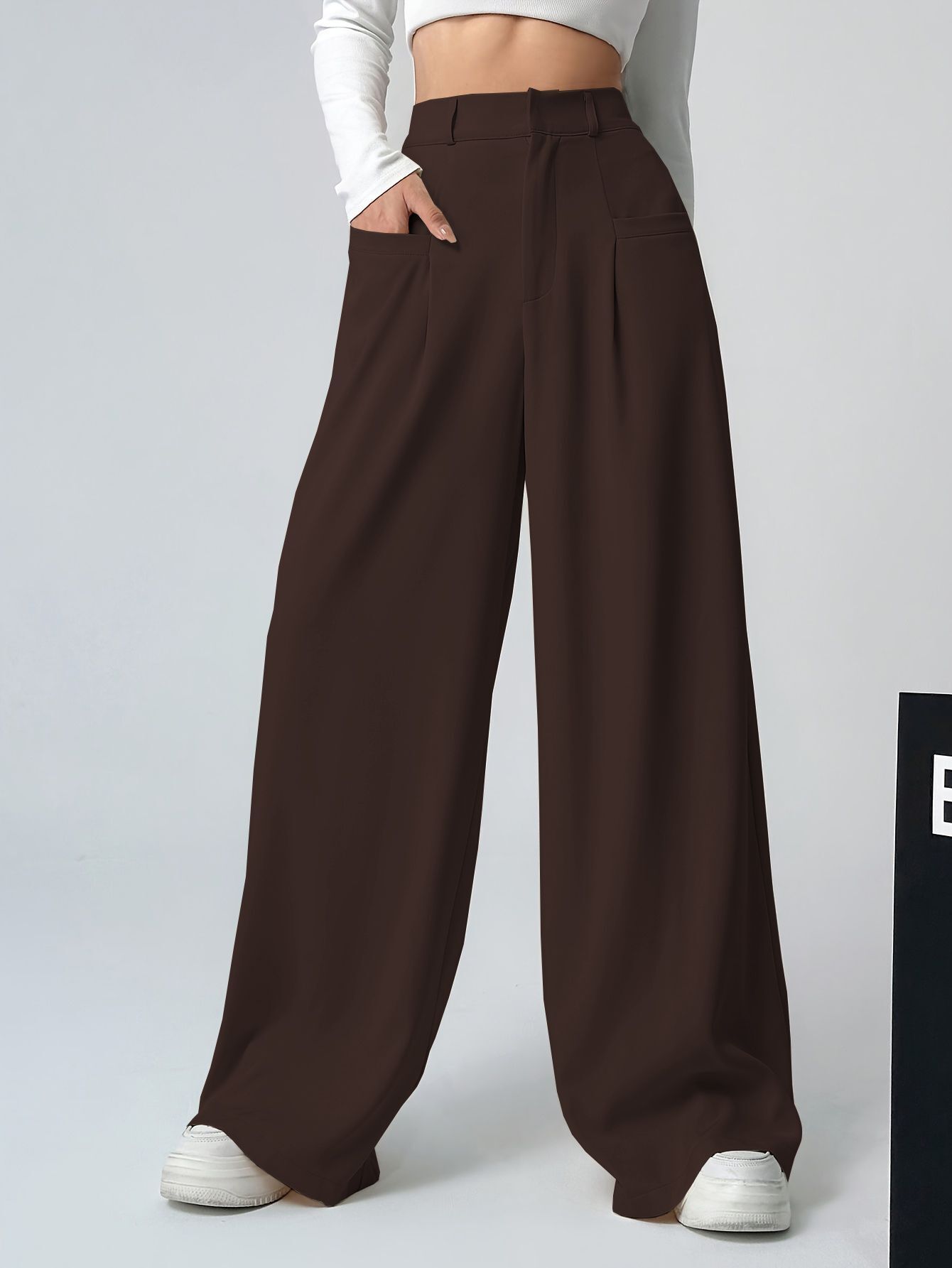 leriya fashion Women Regular Fit Brown Lycra Blend Trousers-picture-27