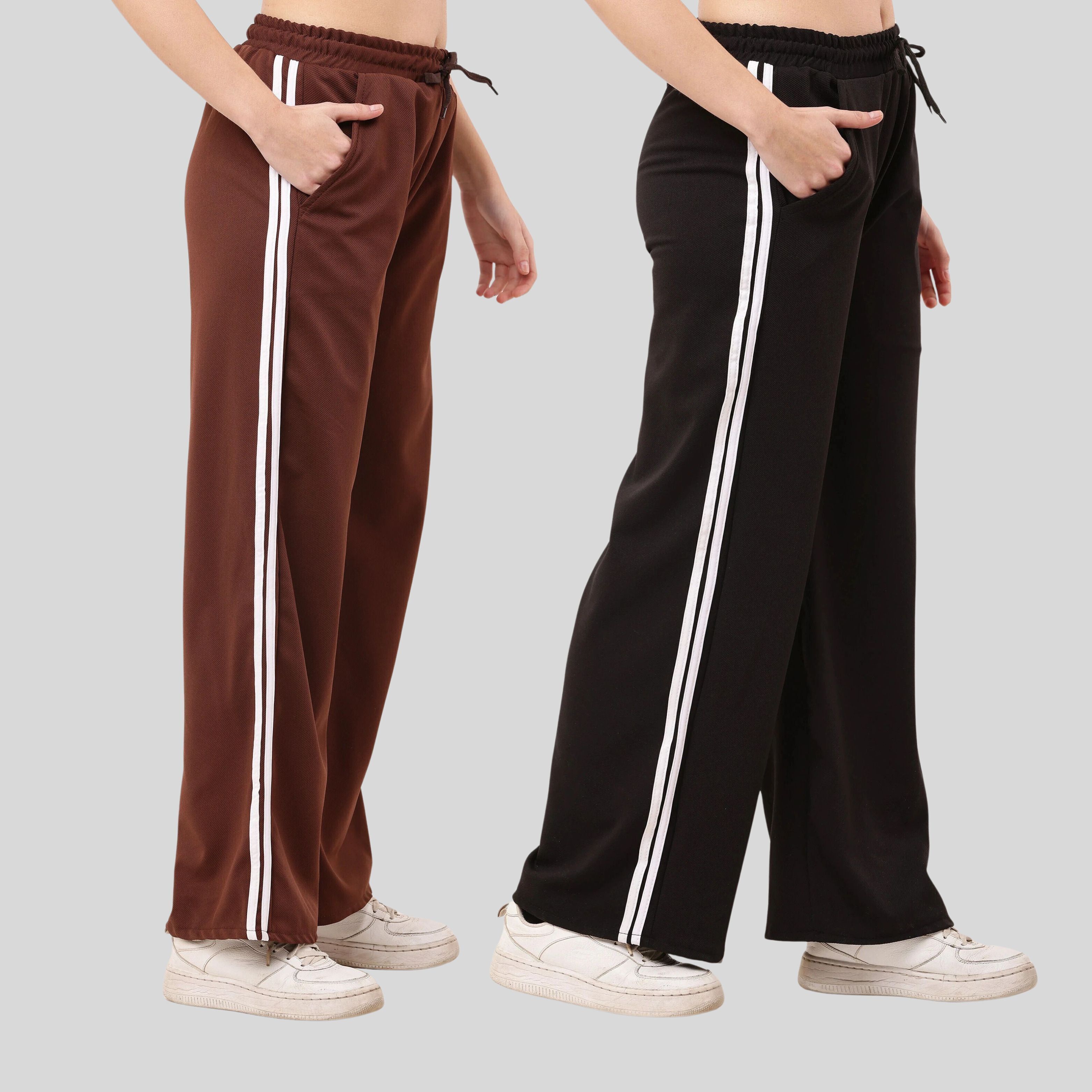 Women Loose Fit Black Cotton Blend Trousers-image-42