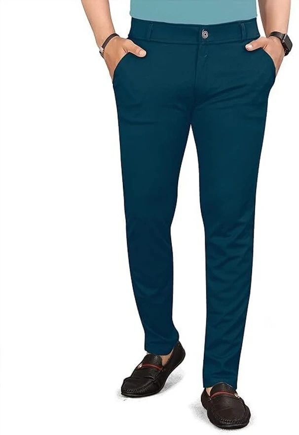 trend shreeyankash Men Regular Fit Blue Lycra Blend Trousers-picture-30