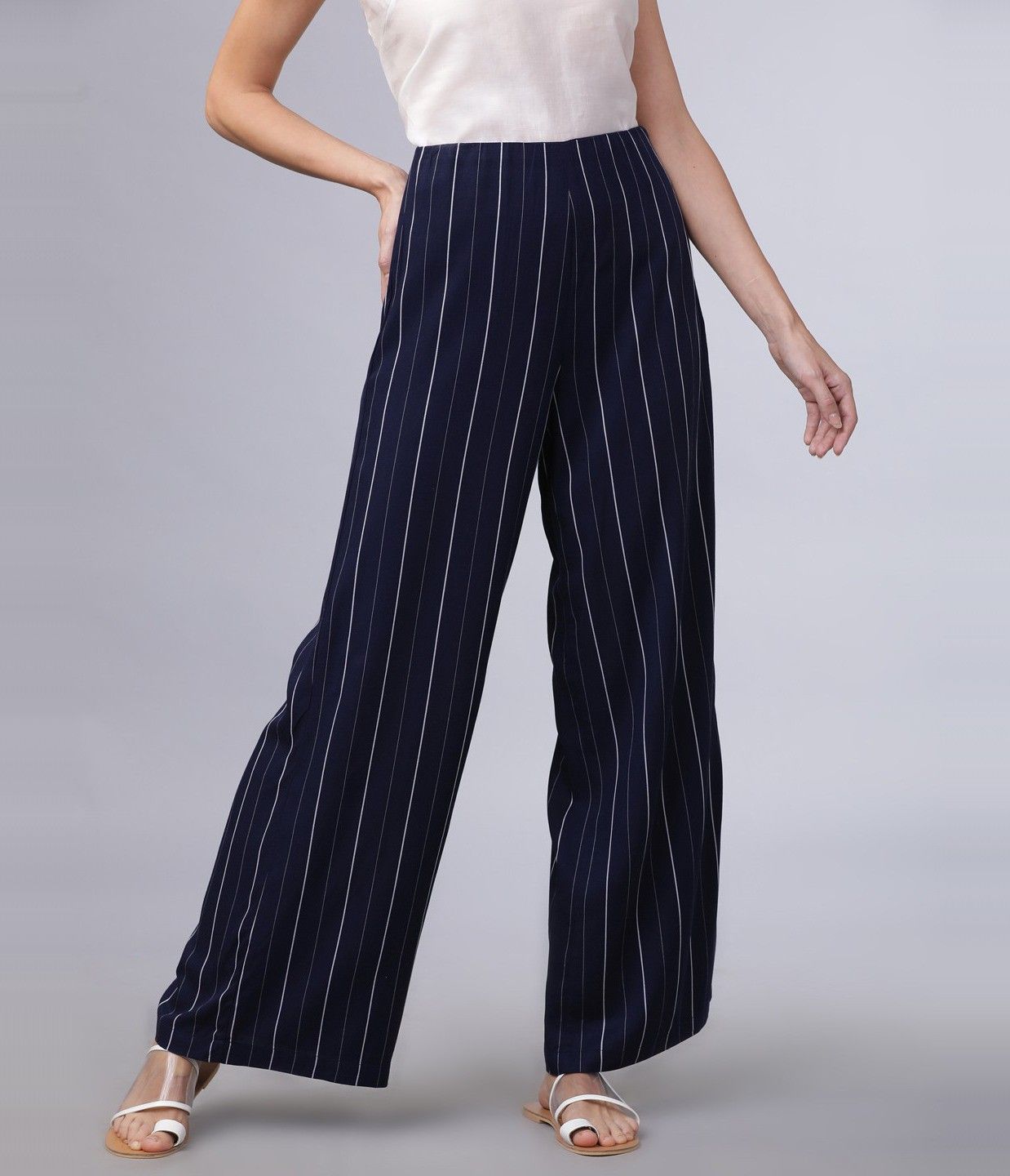 Women Regular Fit Multicolor Viscose Rayon Trousers-image-2
