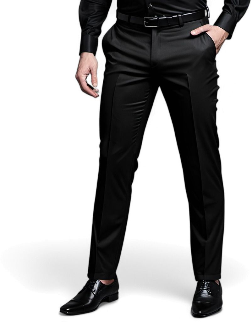 Men Regular Fit Black Polycotton Trousers-image-19