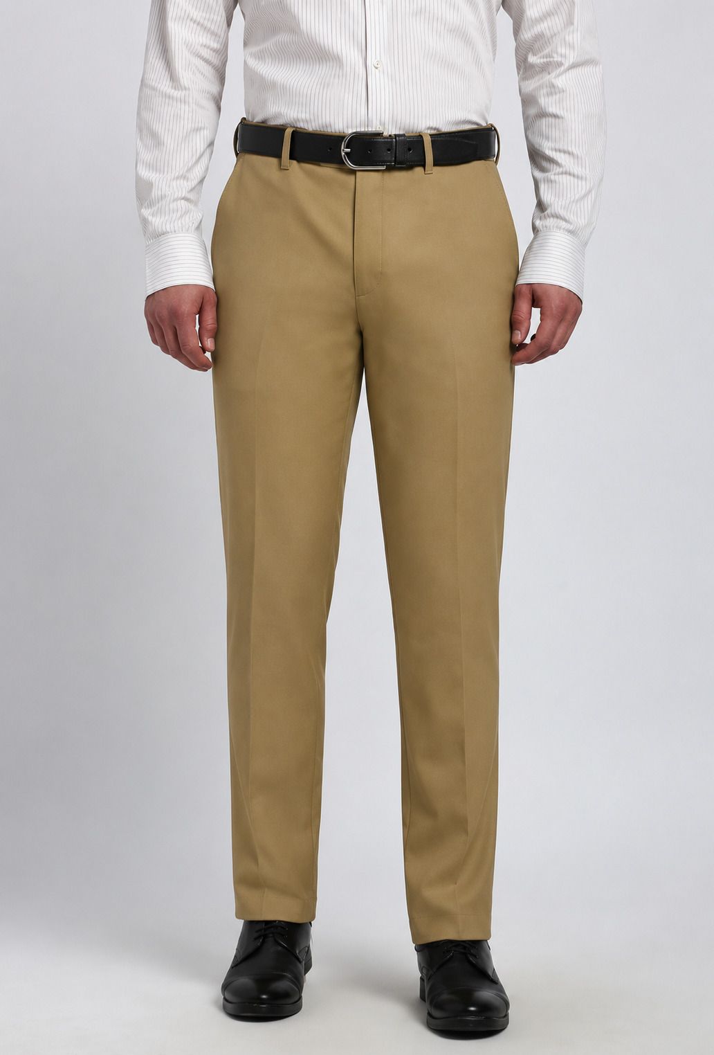 Men Regular Fit Khaki Polycotton Trousers-image-32